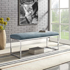 Modway Anticipate Performance Velvet Bench - Sea Blue-Performance Velvet Upholstery