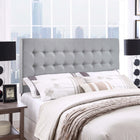 Modway Tinble Upholstered Fabric Queen Headboard - Sky Grey-Fine linen upholstering