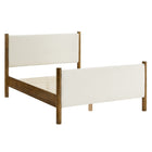 Modway Maven Queen Size Boucle Upholstered Platform Bed - Feather Walnut-Wooden Bed Frame