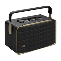 JBL Authentics 300 - Portable smart home speaker with Wi-Fi, Bluetooth and Voice Assistants-Fill any room in your house with stereo sound. A pair of 25mm tweeters bring out the details in your music, while the full-range 5.25-inch woofer and down firing 6.5-inch passive radiator deliver deep bass. These top-grade components ensure you’ll get the perfect audio balance, no matter what kind of music you’re listening to.