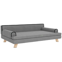 PawHut Elevated Dog Sofa Bed with Cushion - Light Grey-Soft, spongy cushioning is resilient and comfortable underneath 