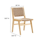 Modway Saoirse Woven Rope Wood Dining Side Chair - Natural - 2 Pack-Ergonomic Design