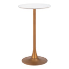 Zuo Auray Bar Table - White/Gold-3 year limited warranty