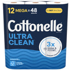Cottonelle - Papier hygienique Ultra CleanCare en mega rouleaux - paquest de 12-284 feuilles par rouleau