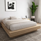 Nexera Marconi Platform Bed Frame - Queen Size - Brown Oak-8