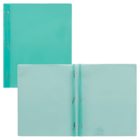 Staples 3-Prong Fastener Poly Report Cover - Aqua-Aqua Poly Report Covers with tang