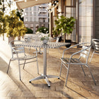 Flash Furniture – Table carrée de 31,5 po en aluminium avec 2 sièges à traverses, intérieur/extérieur (TLH32SQ017BCHR2)-Pour utilisation commerciale