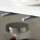 HOMCOM - Buffet en finition brillante 46,1 po L avec 2 tiroirs - gris et blanc-Portes à ouverture push-click pour plus de praticité 