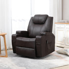 HOMCOM - Fauteuil de massage en cuir PU avec siège pivotant à 360 degrés - brun-Rembourrage surdimensionné en mousse haute densité avec système de ressorts ensachés pour une expérience confortable 