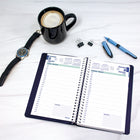 Blueline - 2026 Agenda quotidien avec reliure spirale - 8 po x 5 po - Bleu - Bilingue-50 % de papier recyclé post-consommation