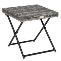 Outsunny Rattan Coffee Table for Balcony - Grey-Metal frame in powder coating, anti-peeling and corrosion resistant   