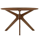 Modway Crossroads 47" Round Wood Dining Table - Walnut-Seats up to 4 People