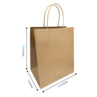 Reliabag Paper Bags - Twist Handles - 10" W x 7" D x 12" H - Kraft - 100 Pack-Re-enforced Twisted Twine Handles