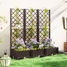 Outsunny - jardinière surélevée en plastique 47 po L x 16 po l x 48 po H avec treillis-Matériau PP léger et fiable, améliore la portabilité et la durabilité

