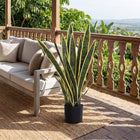 Outsunny 30" Artificial Snake Plant with 21 Leaves in Pot - Green-Arrives fully assembled, ready for display