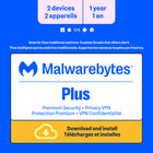 Malwarebytes Standard Premium Security + Privacy VPN - 2 Device - 1 Year Subscription [Digital Download]-Valid email address must be provided at checkout