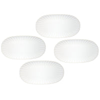 Casa Domani Solare Oval Platter - 33 x 18cm - Cream - 4 Pack-Made of Stoneware