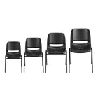 Flash Furniture HERCULES Series Kid's Black Ergonomic Shell Stack Chair with Black Frame & 12" Seat Height-Ergonomically Contoured Black Plastic Seat Shell