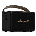Marshall Kilburn II Portable Bluetooth Speaker - Black/Brass-MULTI-DIRECTIONAL SOUND: This stout-hearted hero utilises True Stereophonic, a unique form of multi-directional sound from Marshall. Experience absolute 360° sound where every spot is a sweet spot. Powered by 36 Watts, its pronounced and articulate sound pushes the boundaries for a speaker of this size. 