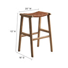Modway - Saoirse Cuir Tabouret de bar en bois - Brun noyer - Ensemble de 2-Conception du tressage en panier