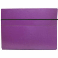 JAM Paper - Étui de transport pour dossiers minces avec bande élastique - 9 1/4 x 1/2 x 12 1/2 - Violet-Étui de transport portefeuille violet