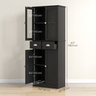 HOMCOM - Armoire de cuisine 61 po avec étagères et portes à fermeture en douceur - noir-Les étagères réglables vous permettent de ranger des objets plus volumineux sans vous soucier de leur adaptation 