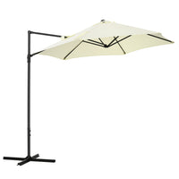 Outsunny 8.5' Offset Patio Umbrella with 360° Rotation - Beige-Offset cantilever umbrella provides shade and protects you from the sun