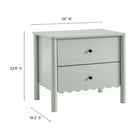 Modway Emmeline Scalloped 2-Drawer Nightstand - Sage-Scalloped Edge Detail