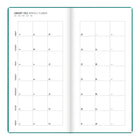Letts - 2026 Agenda hebdomadaire Woodland - 6-7/8 po x 3-1/8 po - Vert - Multilingue-Couverture au toucher doux