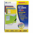 C-Line Write-On Poly File Jackets, Assorted Colours, 25 Pack (CLI63060)-Sealed on 3 sides with 1" expansion