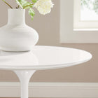 Modway Lippa 20" Round Wood Side Table - White White-Non-Marking Felt Pad