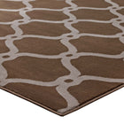 Modway Beltara Chain Link Transitional Trellis Area Rug - 8 ft W x 10 ft L - Dark Tan/Beige-Stain Resistant / Easy To Clean