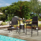 Outsunny 3 Pieces Patio Bar Set with Ice Bucket, Dark Brown-Constructed of weather and UV resistant PE wicker, great for outdoor use  