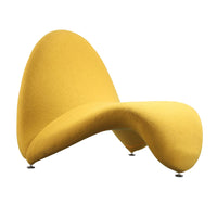 Manhattan Comfort MoMa 32.3" Modern Wool Blend Upholstered Accent Chair - Yellow-Modern Abstract Lounge Accent Chair Perfect for Pop Living Room Usage