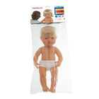 Miniland Educational - Poupée bébé fille caucasienne avec appareil auditif 15 po - Dans un sac en polyéthylène-Bras et jambes articulés