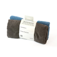 PurAthletics - Serviettes de sport en microfibre, antibactériennes, non pelucheuses, ultra-absorbantes - Noir onyx/vert mer - Paquet de 2-Antibactérien