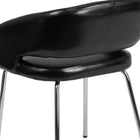 Chaise contemporaine d’appoint/de réception/de salon-bar Fusion en cuir noir (CH-162731-BK-GG)-Cadre tout en courbes