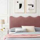 Modway Current Performance Velours Lit Plateforme Queen Avec Pieds en Métal Doré - Vieux Rose-Poutre centrale renforcée et jambes de soutien
