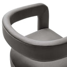 Modway - Winslow Performance Velvet Chaise d’accent en tonneau - Storm Grey-9