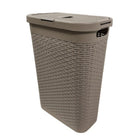 Modern Homes - Panier à linge fin en rotin - 40 L - Taupe-Format mince de 40 L qui s’insère facilement dans les espaces restreints tout en offrant une bonne capacité pour la lessive hebdomadaire.