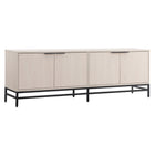 Hudson&Canal Campello TV Stand for TV's up to 78" - Alder White-Features four doors with sleek black hardware