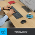 Logitech MK235 Wireless Keyboard & Mouse Combo - Grey - English (920-007897)-128-bit AES keyboard encryption helps keep your information secure