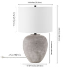 Hudson&Canal - Lampe de table en céramique Shira (58 cm) avec abat-jour en tissu - Terre cuite froide/blanc-Dimensions du produit : 14" L x 14" l x 23" H