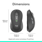 Logitech Signature Plus M750 L Wireless Mouse - For Large Hands - Graphite -Fully compatible with Windows 11