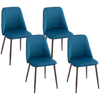 HOMCOM Dining Chairs in Velvet Accent - Dark Blue - Set of 4-Packaged in a set of 4, use it for sitting down for dinner, conversation, and more