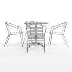 Flash Furniture 27.5" Square Aluminum Indoor-Outdoor Table Set with 4 Slat Back Chairs-Designed for Indoor and Outdoor Use