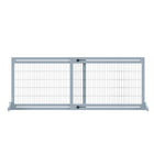 PawHut Freestanding Pet Gate with 41"-72" Adjustable Length - Grey-Blue-Two wide feet keep things supported and stable 
