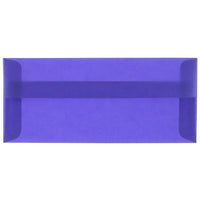 JAM Paper Enveloppes livret en vélin translucide avec ferm. gom., 4 1/8 x 9 1/2 po, bleu primaire, 100/pqt-Bleu primaire