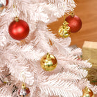 HOMCOM 5' Artificial Christmas Tree with Metal Base - Pink/White-Flame retardant branches are unlikely to catch fire or cause serious household damage 