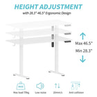 ShoppingAll Height Adjustable Electric Standing Desk with Splice 48 x 24 Inch Tabletop Board - White-3 programmable memory preset keys so you can easily switch between different height settings. The digital LCD panel displays your current height placement.		